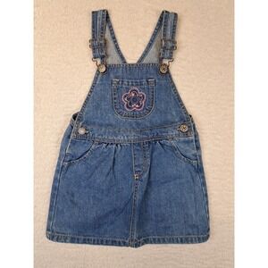 Oshkosh B'gosh 4T Jumper Vestbak Denim Bib Overall Dress Toddler  Embroidered